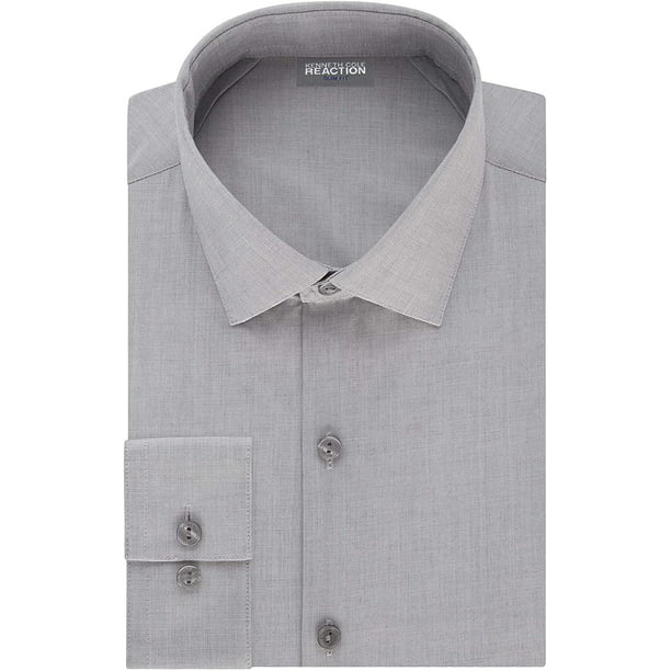 Details about   $70 Kenneth Cole Slim-Fit Stretch Performance Gray Dress Shirt 15.5 32/33 NEW 